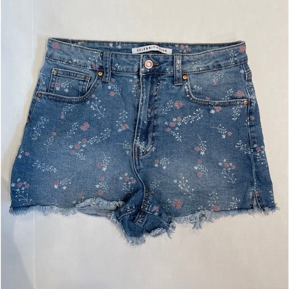 Celebrity Pink Floral Pattern Denim Shorts Size 9/29 - Picture 1 of 4